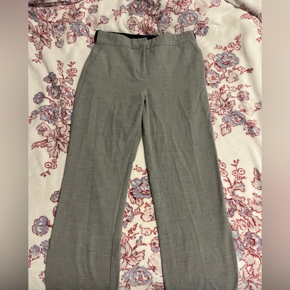 Zara Gray Trousers Classic Straight-Leg Professional